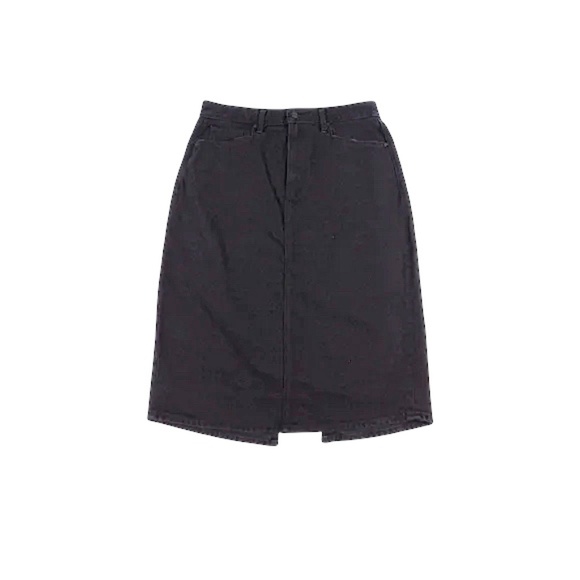 PAIGE Black Denim Midi Skirt | Size 28 - Picture 1 of 6